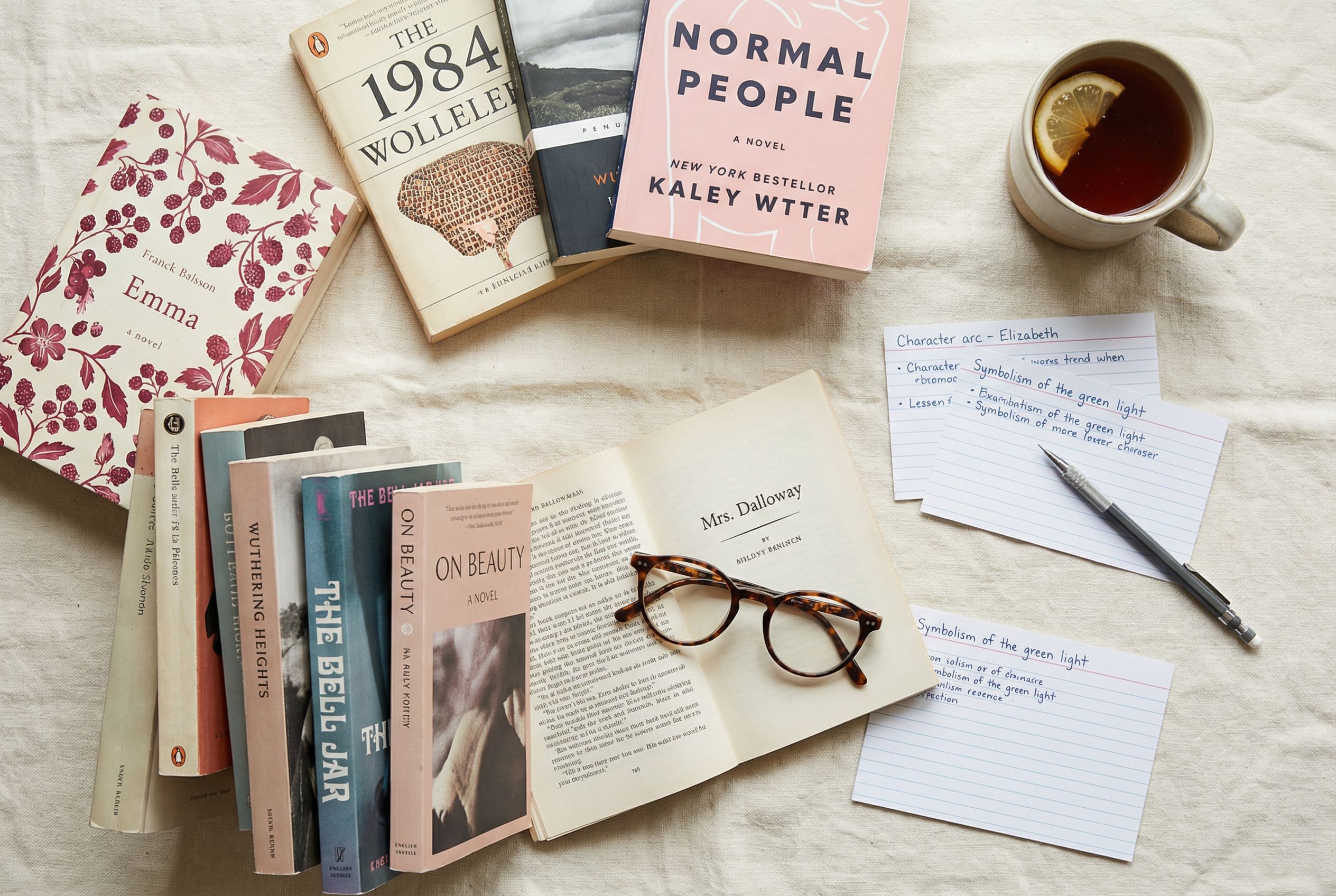 Keten ortunun uzerine dizilmis Ingilizce romanlar ve cay